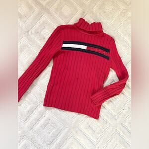 Vintage Tommy Hilfiger y2k turtleneck sweater ribbed 100% cotton